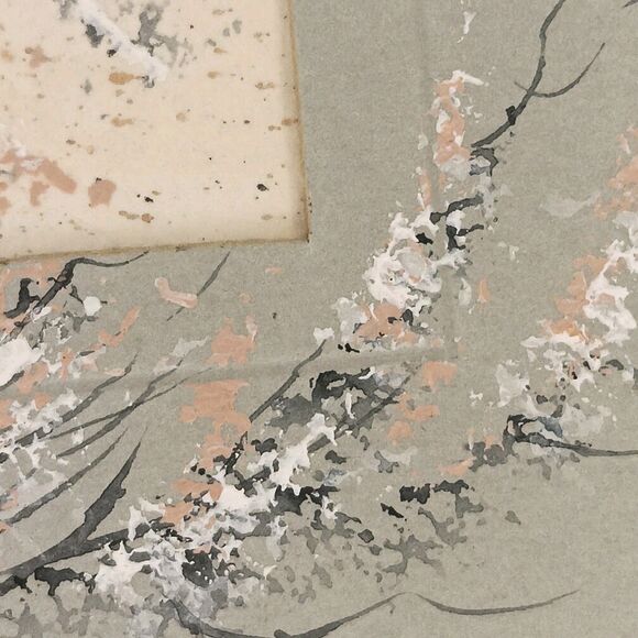 Painting Black & White Birds On Tree Branch Extending To Matt Signed Smethers - Picture 13 of 16